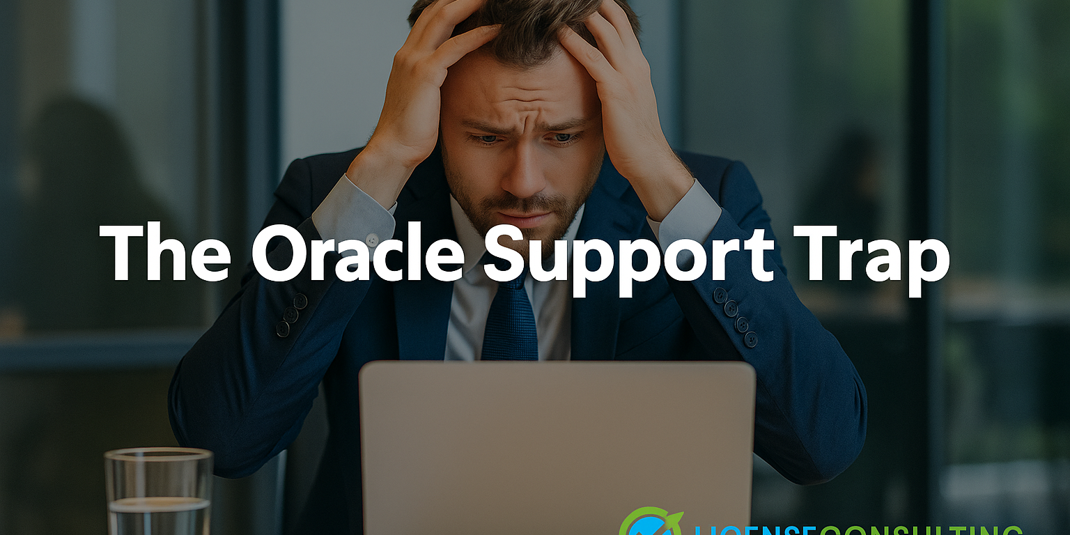 Frustrated procurement manager facing high Oracle support costs – The Oracle Support Trap